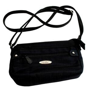 Multi Sac Cross Body Purse Black Zip Pockets Fabric